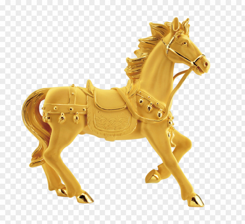 Golden Horse Mustang Sculpture Pony PNG