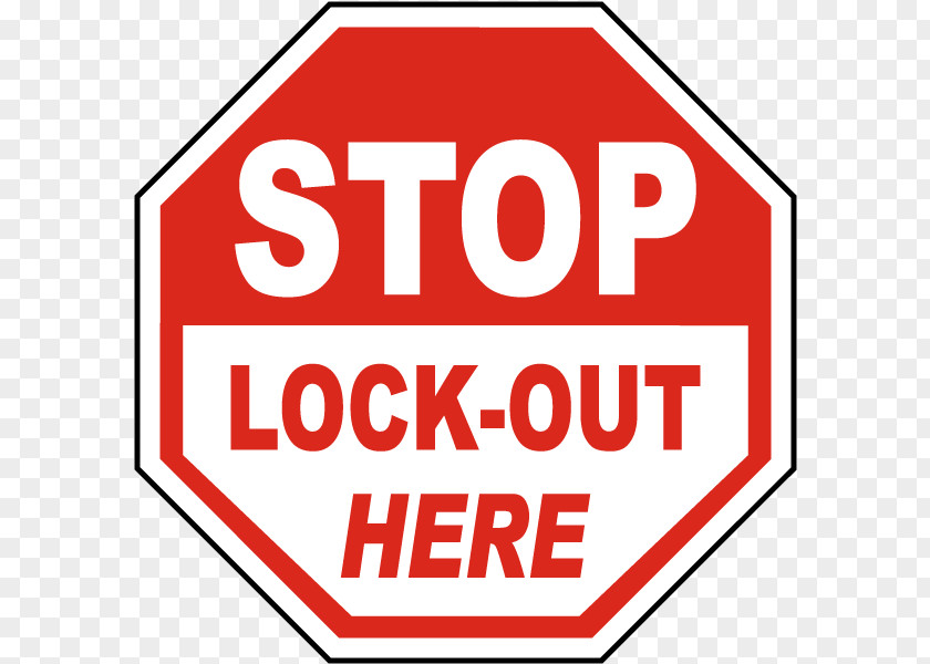 LOCK OUT Stop Sign Traffic Warning Clip Art PNG