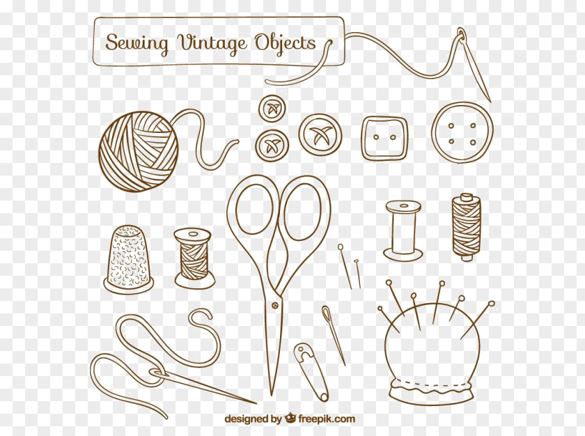 Sewing Kit Drawing Needle PNG