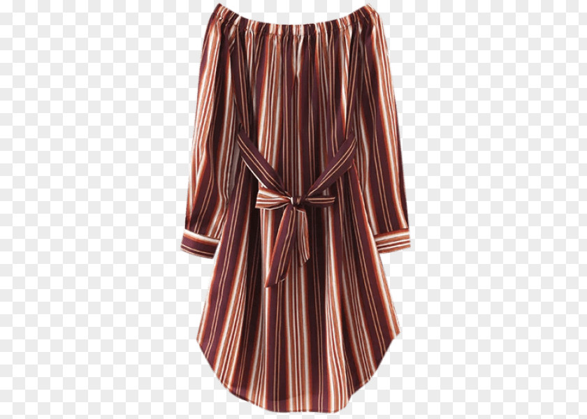 Brown Stripes Dress Sleeve Clothing Miniskirt PNG