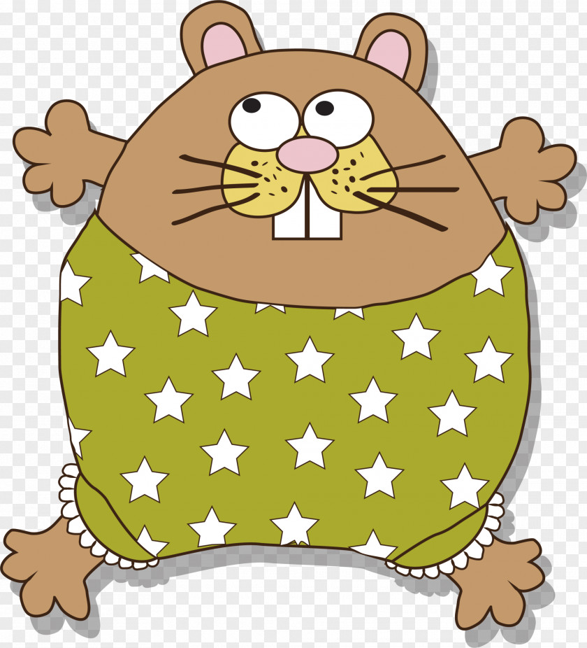 Green Cartoon Mouse Rat Greeting Card Illustration PNG