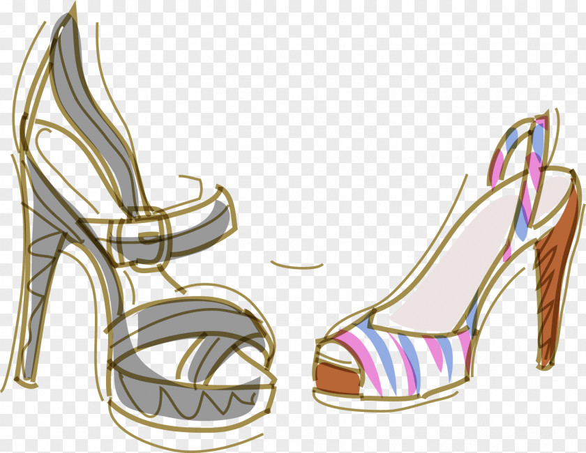 Sketch Heels Vector Elements Drawing Fashion Cosmetics PNG