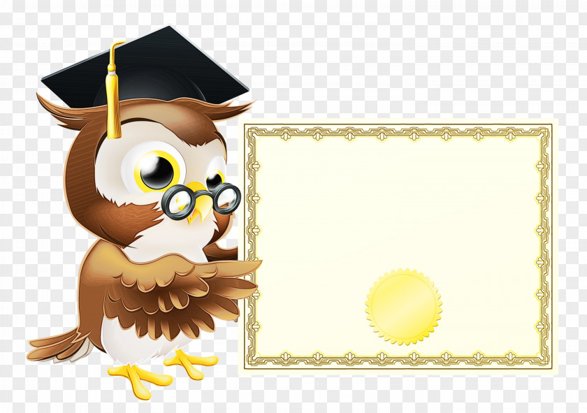 Owl Cartoon Background Graduation PNG