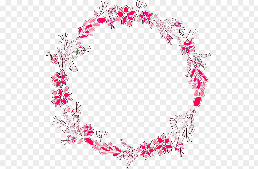 Pink Plant Flower Wreath Ornament PNG