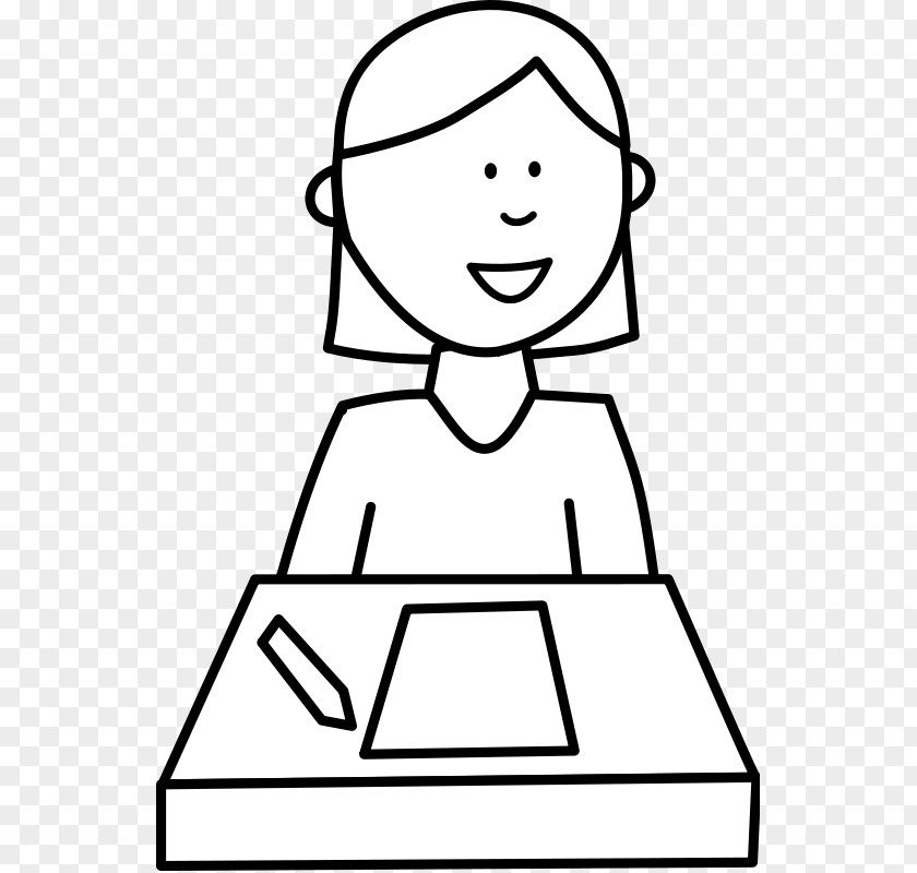 Vector Students Drawing Black And White Clip Art PNG