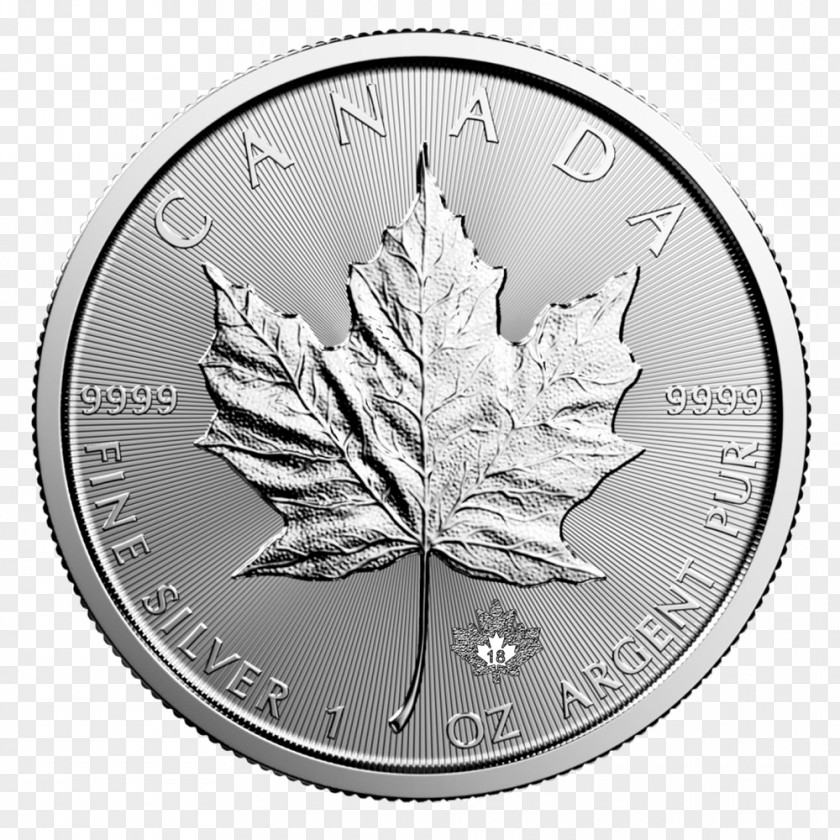Canada Canadian Silver Maple Leaf Gold Bullion Coin PNG