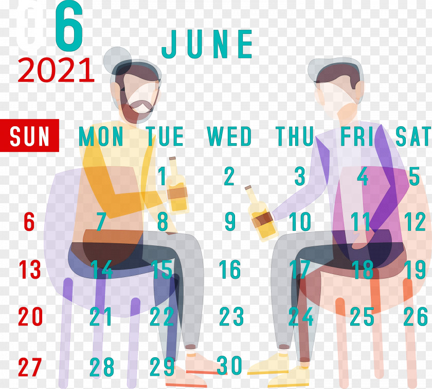 June 2021 Calendar Printable PNG