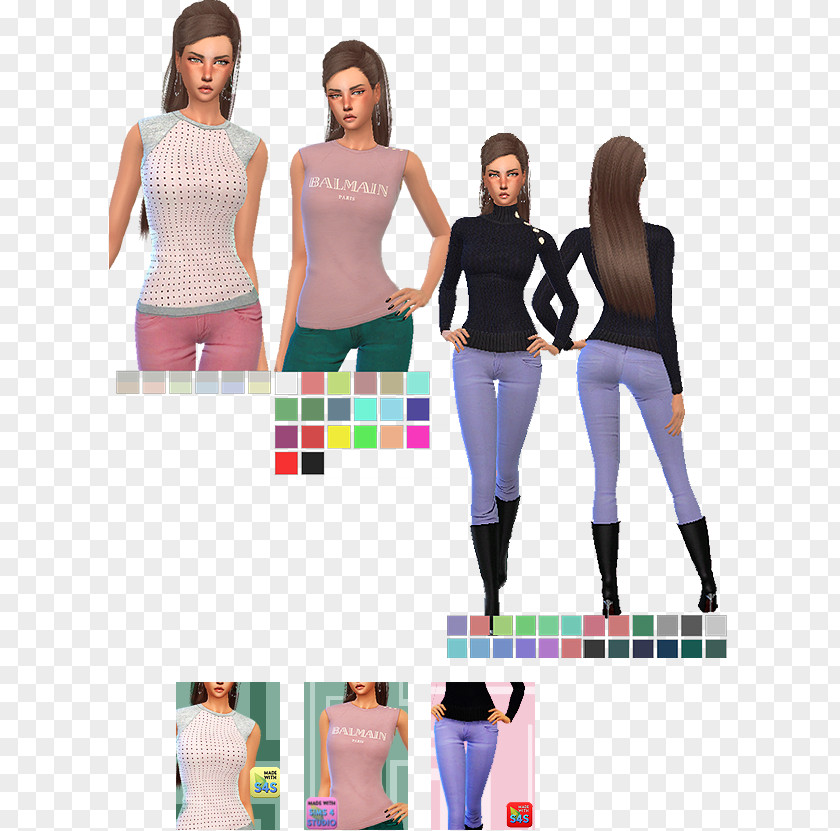 T-shirt Leggings Shoulder Tartan Sleeve PNG