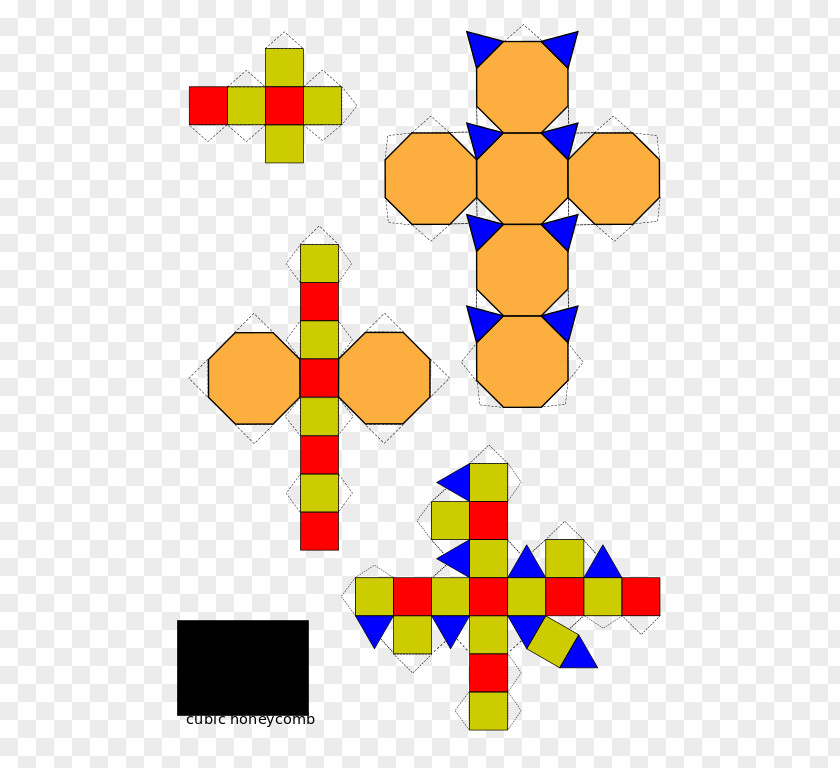Cube Rhombicuboctahedron Net Archimedean Solid Shape PNG