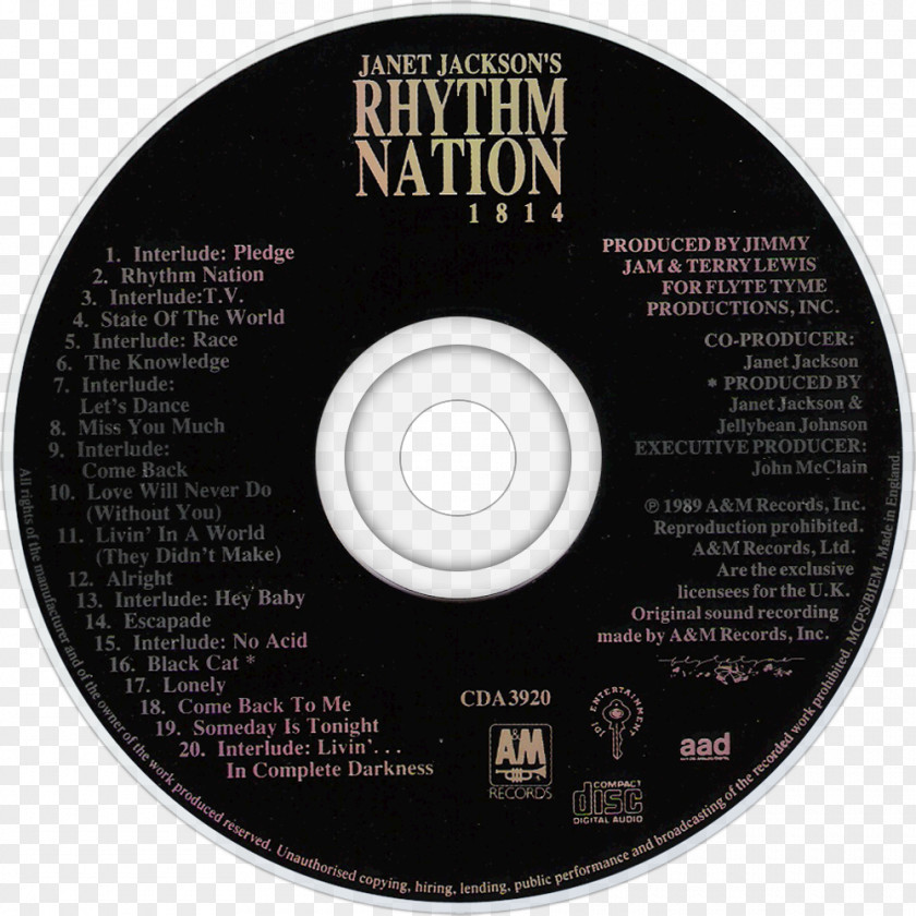 Jackson Five Album Covers Janet Jackson's Rhythm Nation 1814 Compact Disc A&M Records Product PNG