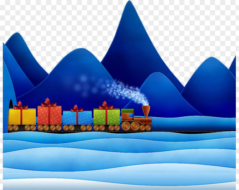 Train Christmas Decoration Santa Claus Holiday Wallpaper PNG