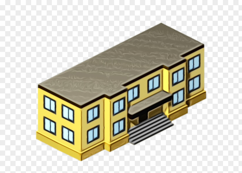 Cottage Facade School Building Cartoon PNG