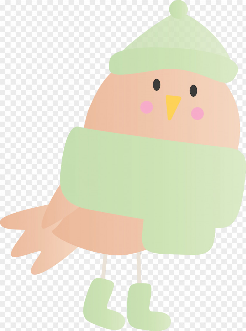 Green Cartoon Pink Bird PNG
