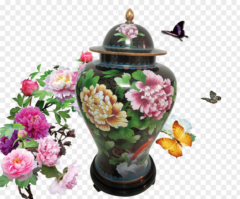 Peony Vase Flower Bouquet Garden Roses PNG
