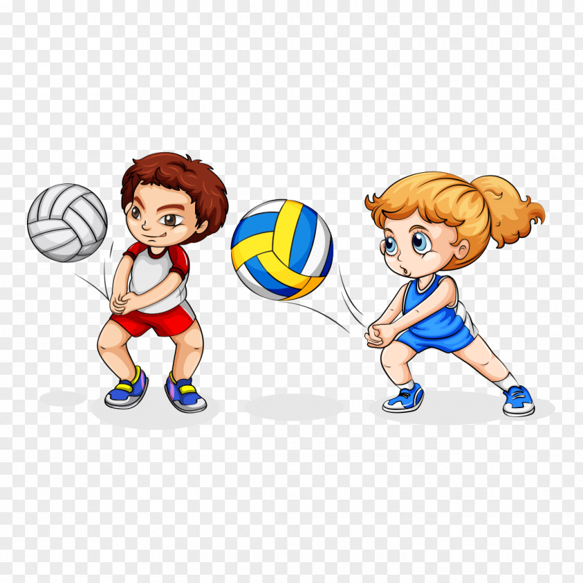 Playing Volleyball Clip Art Vector Graphics Illustration PNG