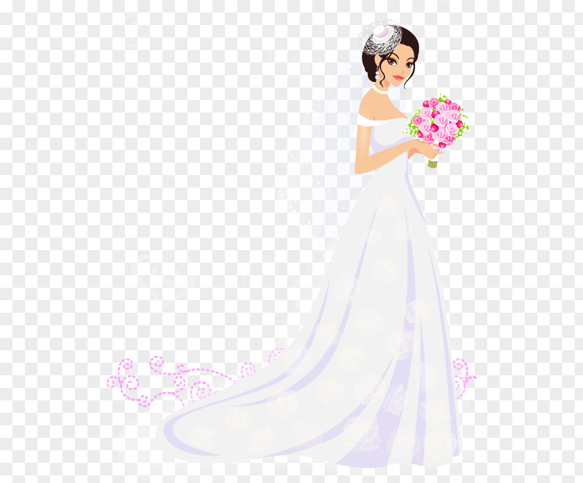 Beautiful Bride Wedding Dress Euclidean Vector PNG