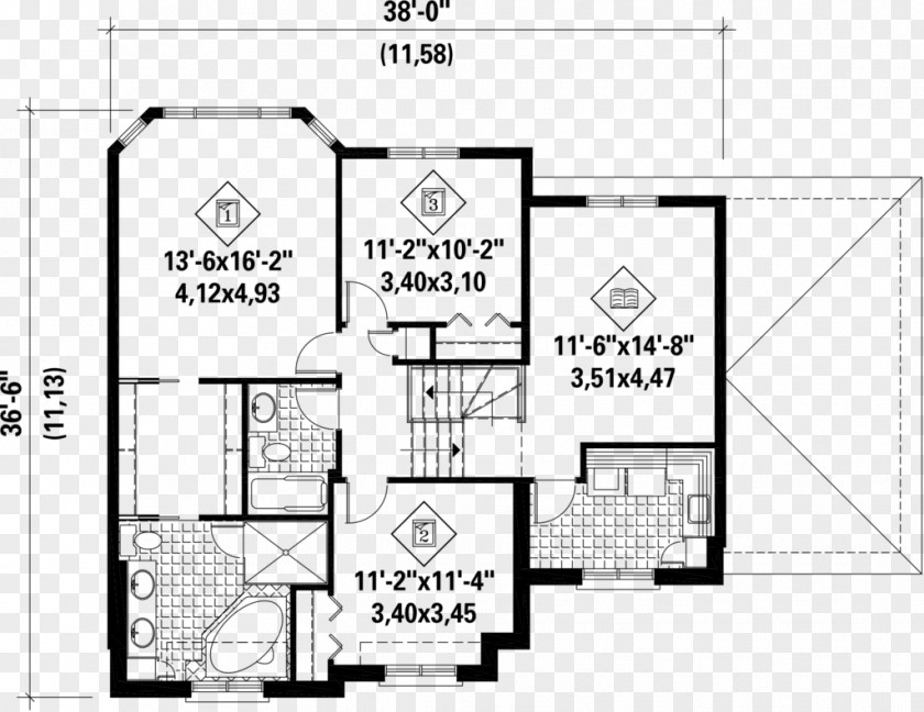 European Style Square Floor Plan Paper White Brand PNG