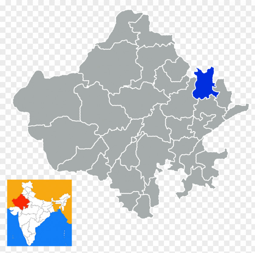 Map Nagaur District Vector Blank PNG