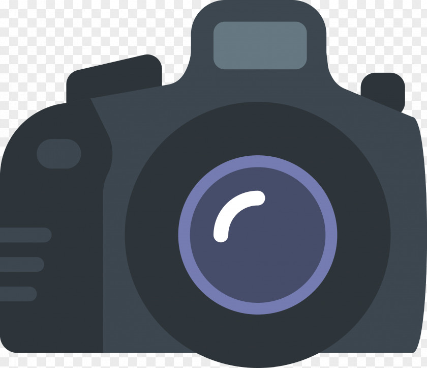 Vector Flat SLR Camera Single-lens Reflex Photography Icon PNG
