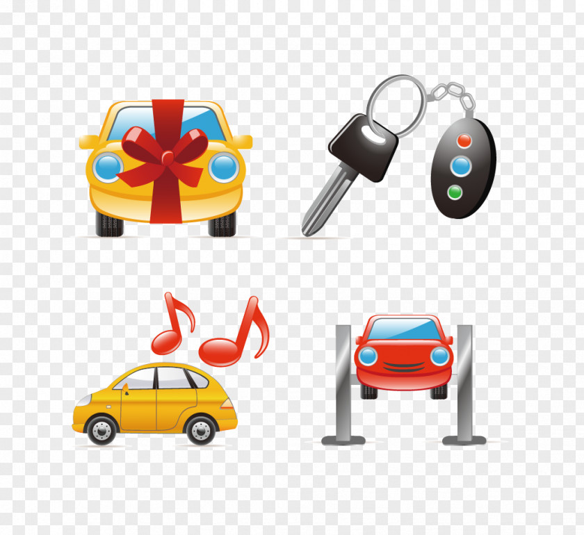Car Keys Cartoon Icon PNG