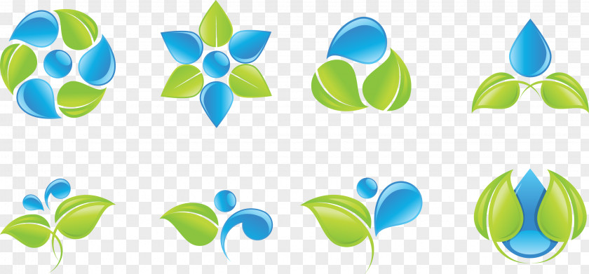 Green Leaves Decorative Icon Vector Water Logo Drop Stock Photography PNG
