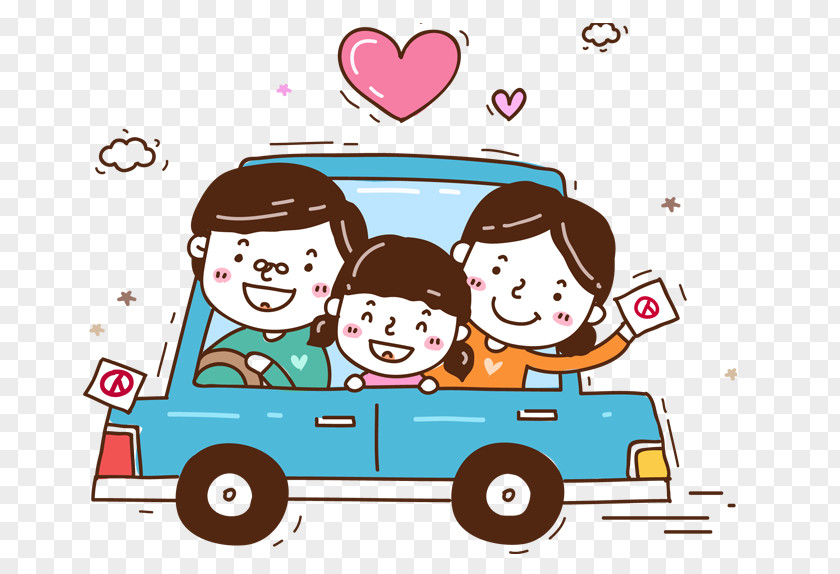 Family Car Cartoon PNG