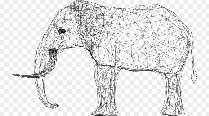 3D Elephant Website Wireframe Wire-frame Model Elephantidae Computer Graphics PNG