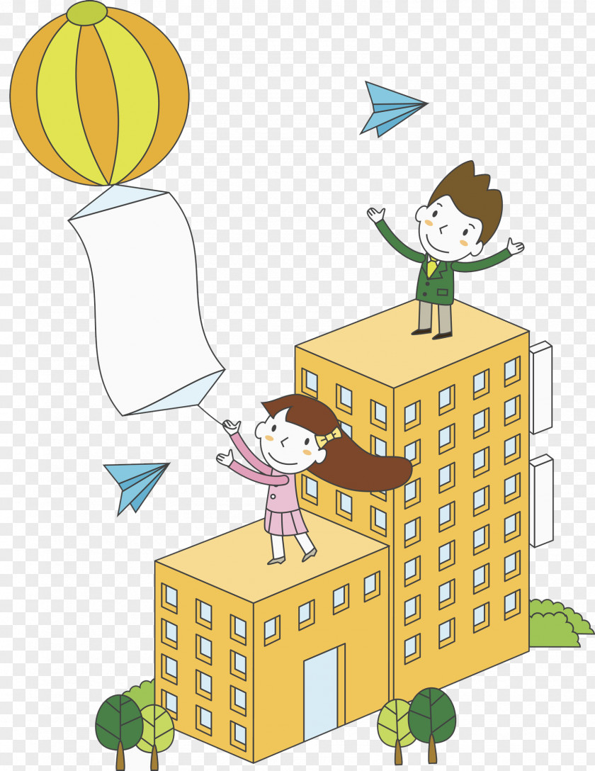 A Child Who Balloons On The Roof Airplane Clip Art PNG