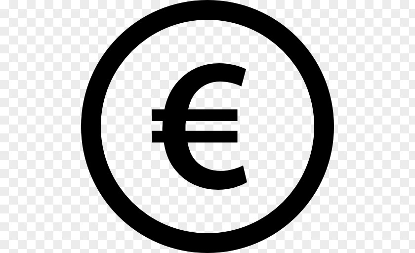 Euro Sign Circle Area Trademark Black And White Voucher PNG