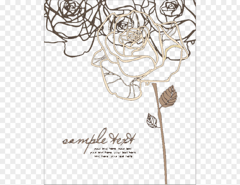 Hand-painted Artwork Rose Pattern Paper Illustration PNG
