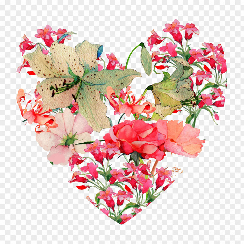 Heart Flower Drawing Clip Art PNG