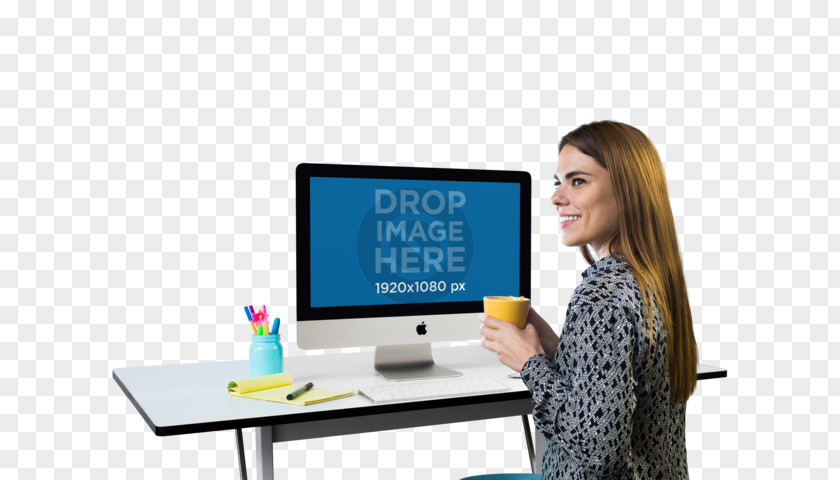 Imac Desk Design Video Computer Monitors Image Placeit PNG