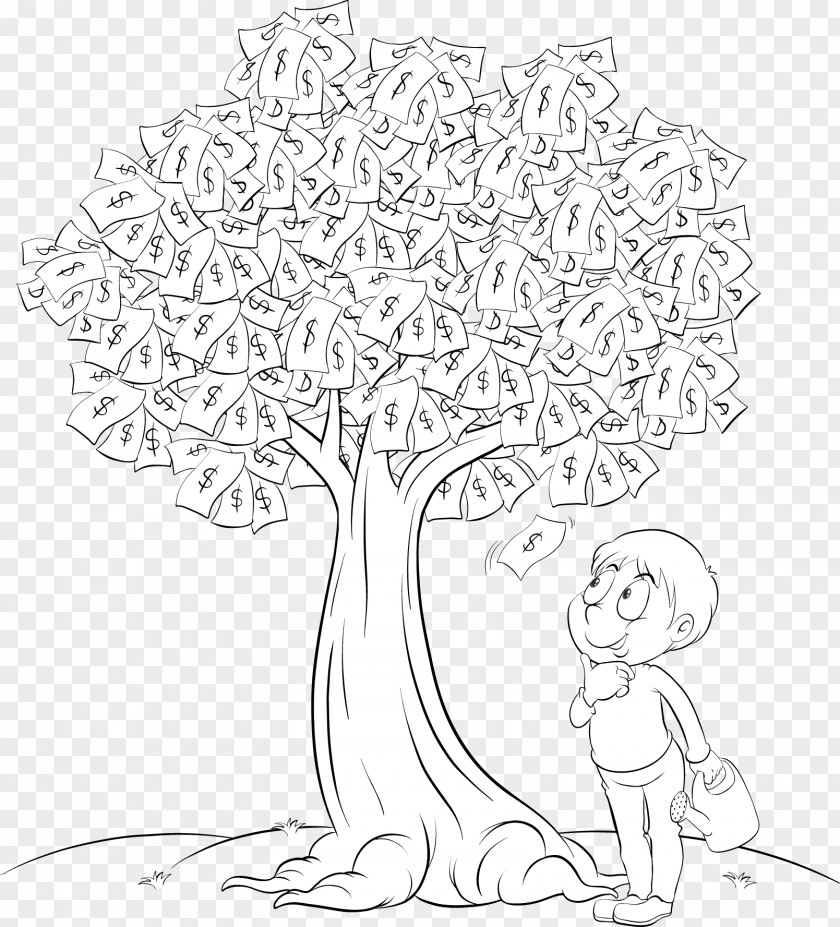 Money Tree Drawing PNG