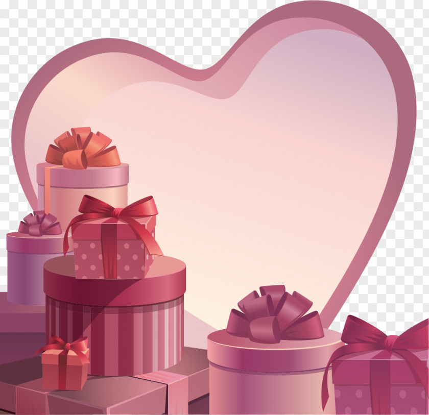 Valentine's Day Poster Background Material Psd Paper Gift Box PNG
