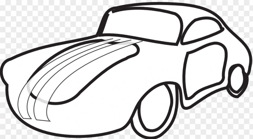 Classic Car Graphics Black And White Line Art Clip PNG