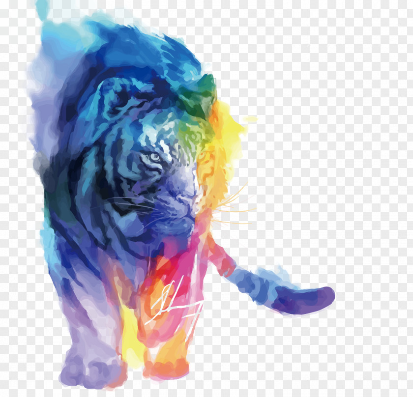 Vector Watercolor Tiger Graphics Tablet Digital Art Drawing Artist PNG
