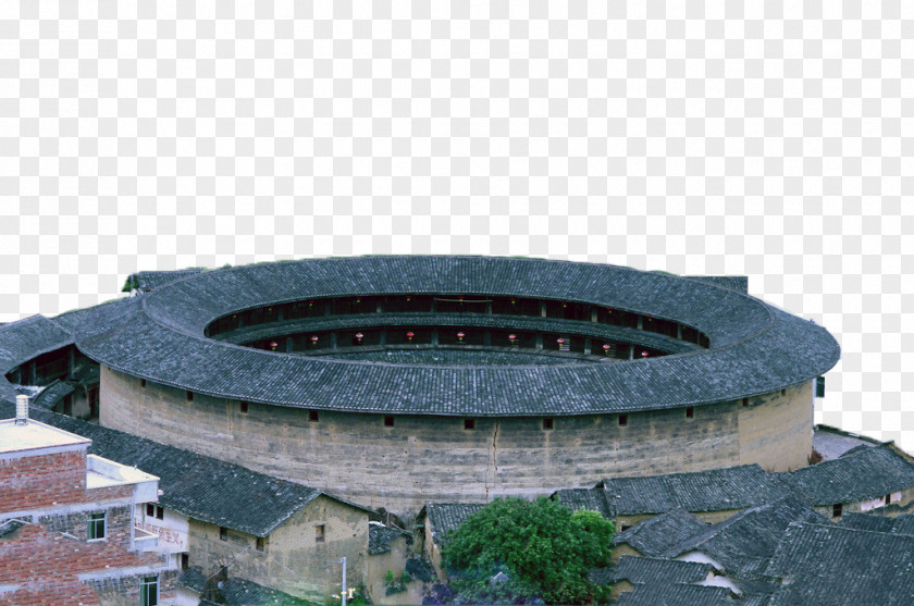 Around The Dragon House Huae Tower Hakka People Architecture Dabu County Budaya Tionghoa PNG