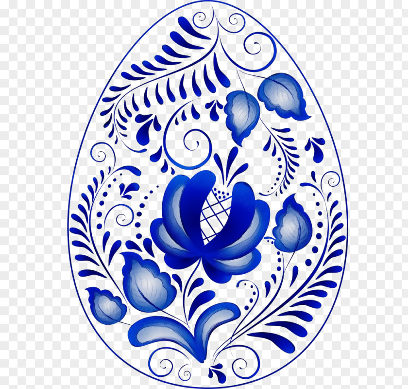 Porcelain Blue And White Cobalt Pattern Ornament PNG
