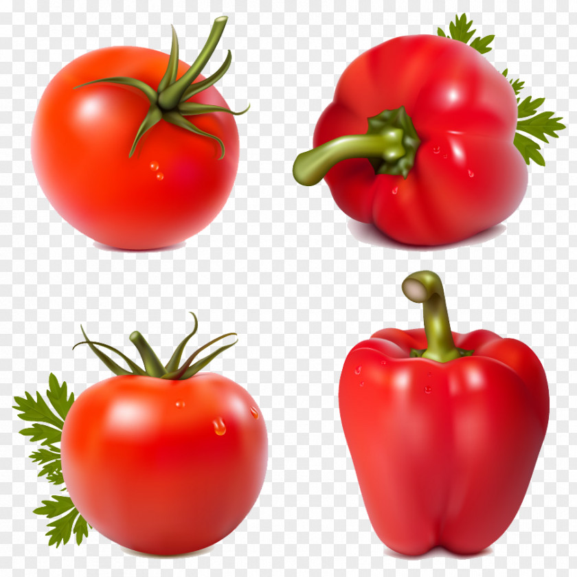 Red Vegetables Bell Pepper Cherry Tomato Vegetable Pimiento PNG