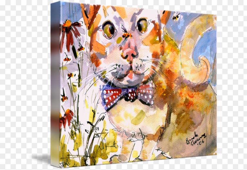 Tiger Watercolor Painting Gallery Wrap PNG