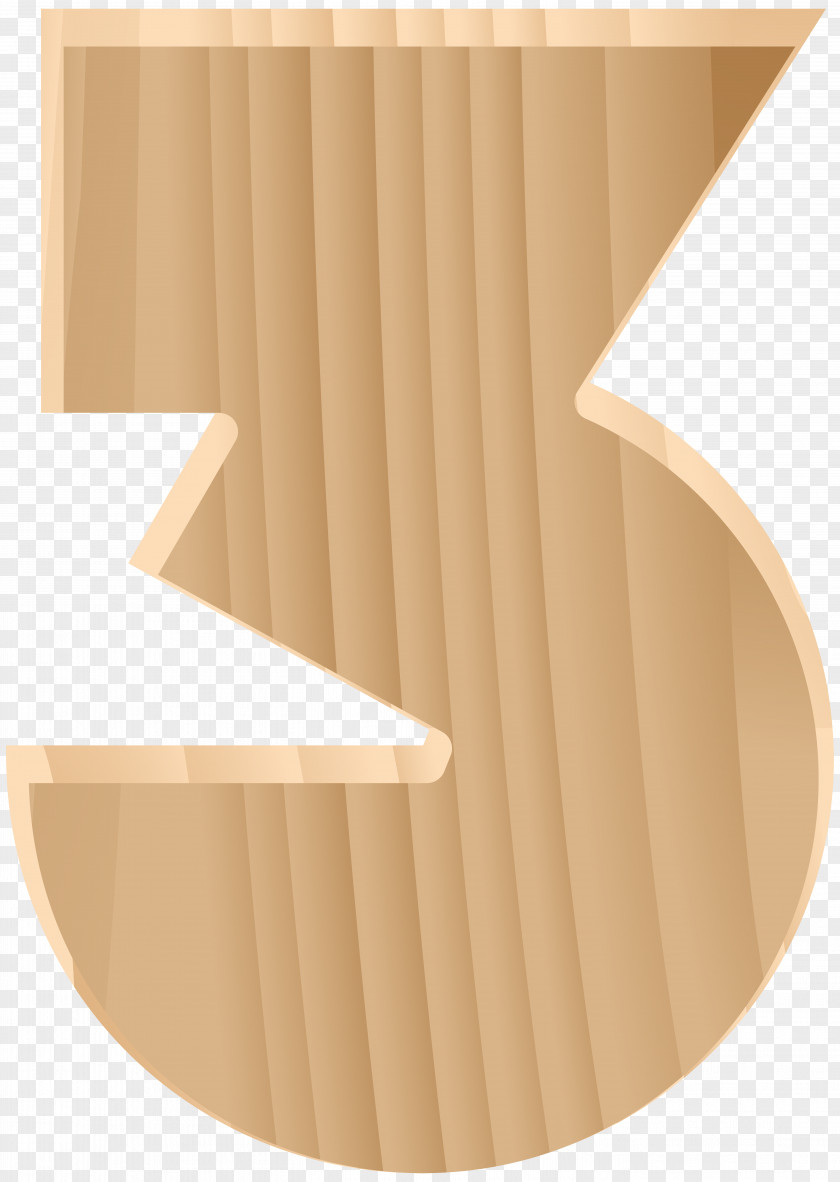 Wooden Number Three Transparent Clip Art Image PNG