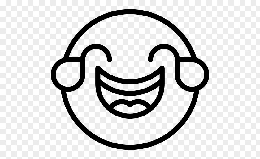 Blackandwhite Laugh Happy Face Emoji PNG