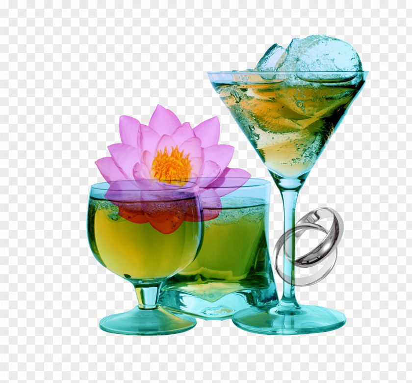 Fine Wine Glasses Cocktail Blue Hawaii Martini Soft Drink Mojito PNG