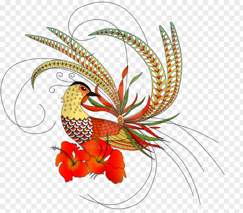 Design Rooster Floral Clip Art PNG