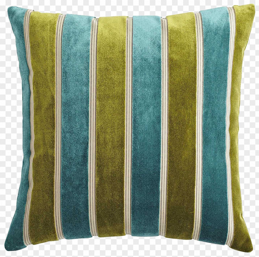 Striped Pillow Throw Cushion Couch Teal PNG