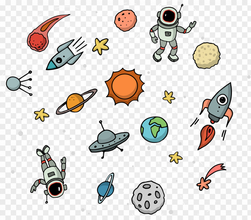 Vector Space Station Outer Astronaut Illustration PNG