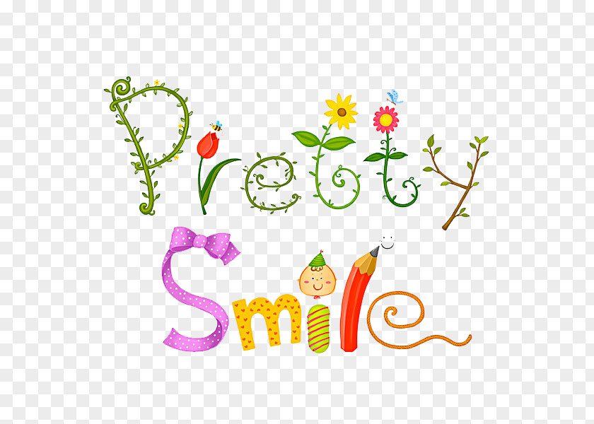 A Beautiful Smile Floral Design Clip Art PNG