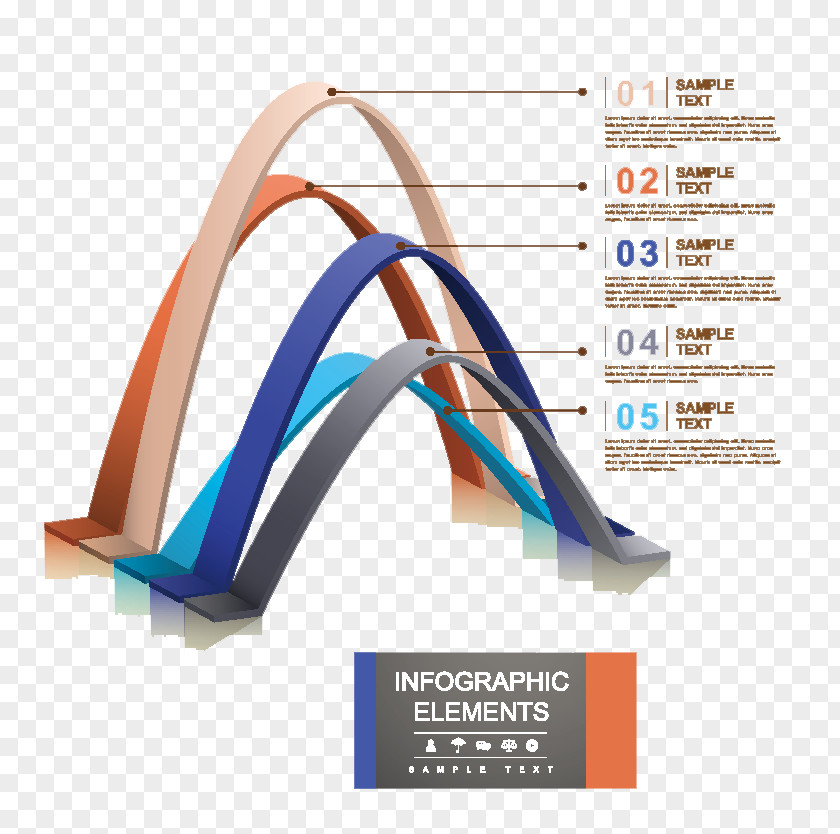 Beautiful 3D Infographics Design Vector Material PNG