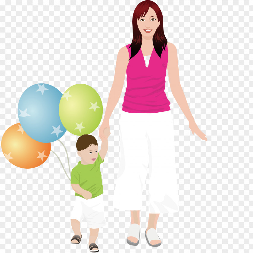Happy Mother And Son Daughter Family Child PNG