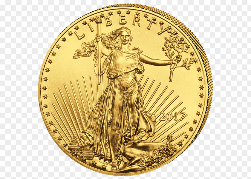 Gold American Eagle Bar Bullion Coin PNG